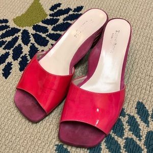 Pink slip on sandals